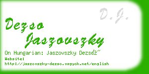 dezso jaszovszky business card